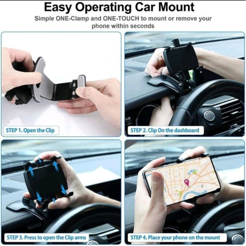 CAR Smart Phone Holder - 360 Free Spin | 360° Mobile Holder Foldable | 360° Rotateable Strong Grip Mobile Holder for Cars