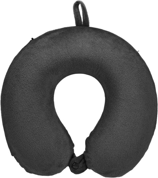 H HOMEWINS 100% Pure Memory Foam Travel Pillow – Soft Neck & Head Support Cushion for Airplane, Car, Home & Office (Black)