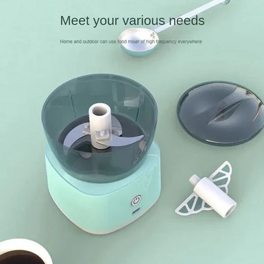 Mini Meat Grinder Mini Electric Mixer Multipurpose Food Processor Anti Slip Food Mincing Machine Wireless Portable Food Mixer 300ml Rechargeable Kitchen Chopping Gadget