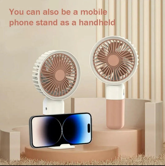 Mini Cute Fan – Portable USB Rechargeable Handheld Cooling Fan for Kids & Adults, Stand/Base Included (Random Color) Rs 462