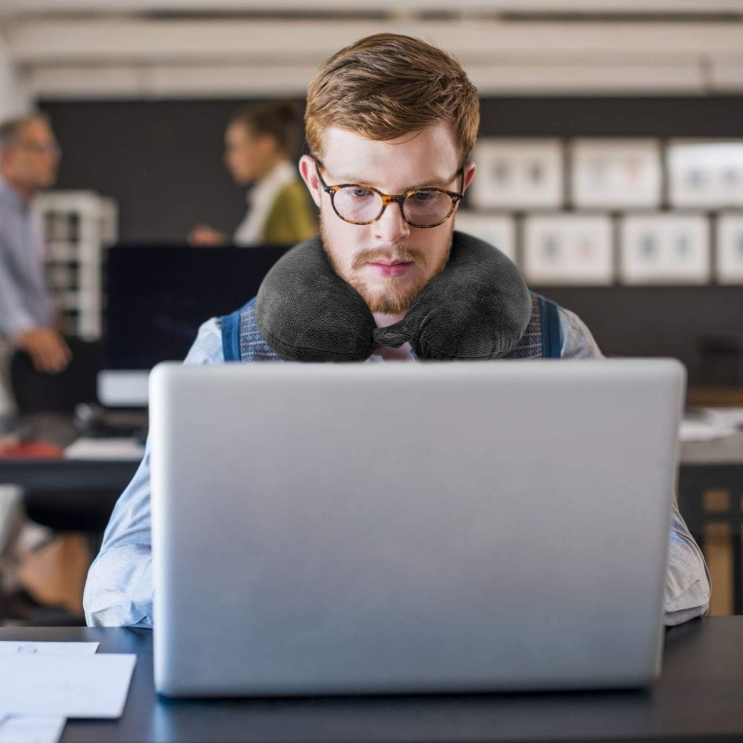 H HOMEWINS 100% Pure Memory Foam Travel Pillow – Soft Neck & Head Support Cushion for Airplane, Car, Home & Office (Black)