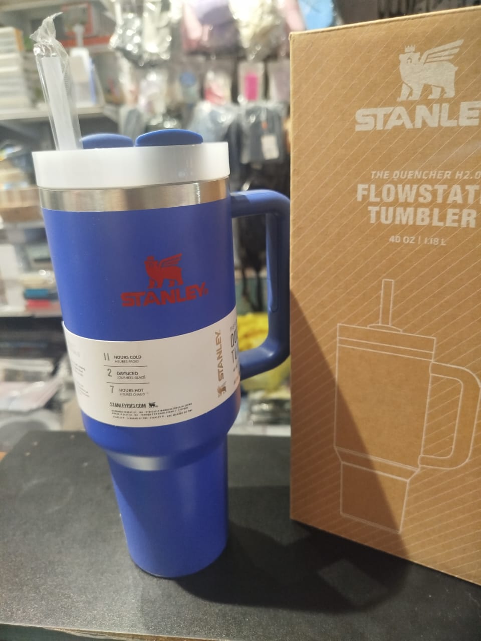 Stanley 40 Oz | (1200ML) Stainless Steel Vacuum Insulated Tumbler With Straw Leak Proof Quencher Cup For Hot And Cold Beverages - With Box